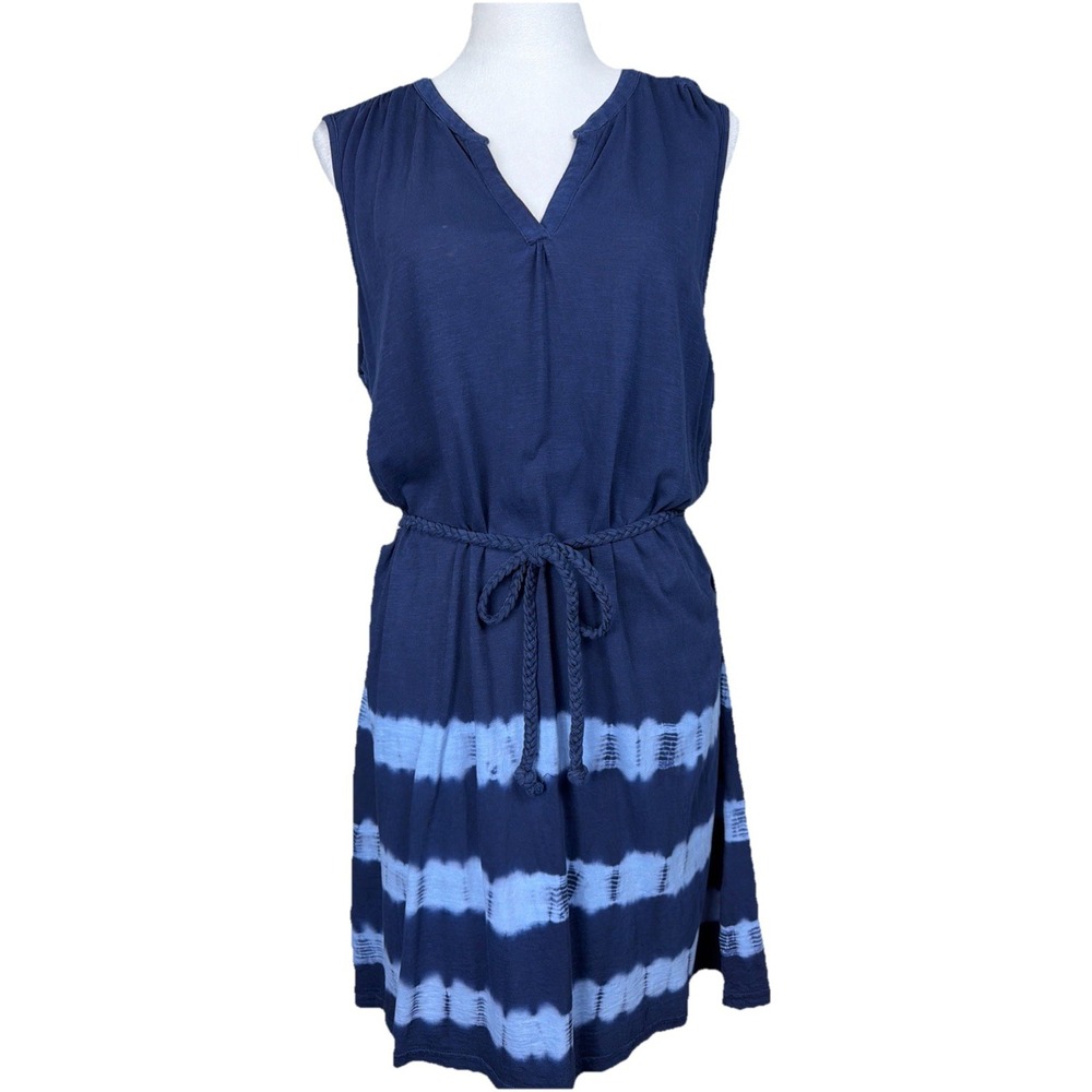 G.H. Bass & Co. Women's Casual Dress XL Navy Blue Tie Die Sleeveless Beach